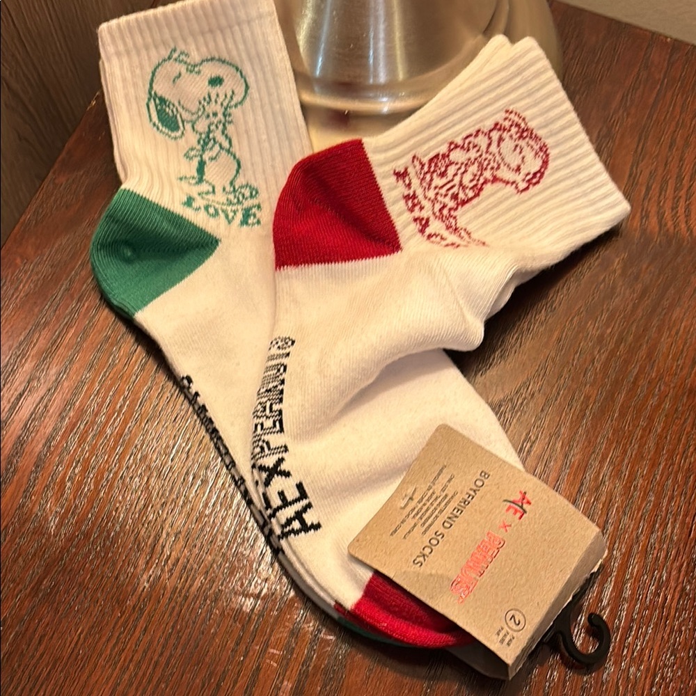 Peanuts Casual Socks White Red